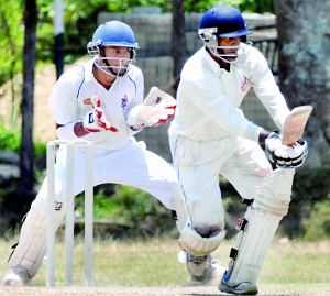 Chamara Silva hit a captain’s knock of 65 not out against Colts at the Panadura Esplanade.  - Pic by Ranjith Perera.