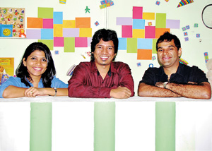 Team behind ‘Jimi and friends with Munchee’ - (left to right) -Shyam, Angelo and  Shraepathi