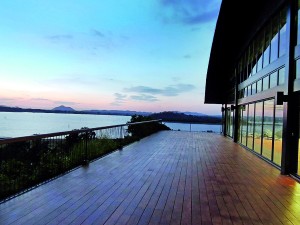 Sun deck of new conference facility