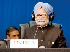 Indian Prime Minister Manmohan Singh makes his closing remarks during the fifth BRICS Summit in Durban, March 27. Reuters