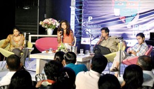 The Kaduwa panel: (L-r) Dr. Sumathy Sivamohan, Shyamalee Tudawe, Malinda Seneviratne and Dr. Shermal Wijewardene