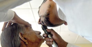 A ‘close look’ at the Jawatte Road clinic. Pic  by Nilan Maligaspe