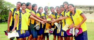The Jaffna University netballers with their awards