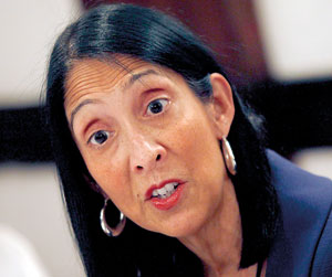 U.S. Ambassador to Sri Lanka, Michele Sison speaks at the Foreign Correspondents' Association meeting in Colombo. REUTERS