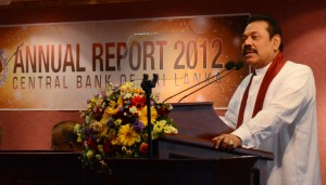 President Mahinda Rajapaksa at the CB presentation.  Pic by Hasitha Kulasekera
