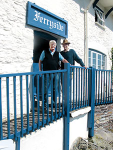 Christopher Ondaatje (right)  with Kits Browning