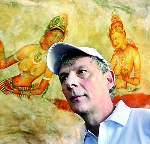 At Sigiriya, viewing the frescoes
