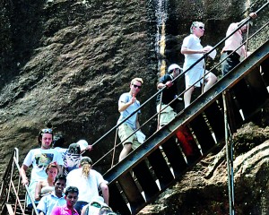 Climbing  the rock