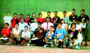 St. John’s shuttlers with their awards
