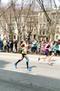 On the run: Neil Weerakoon, the only Lankan at the Boston Marathon