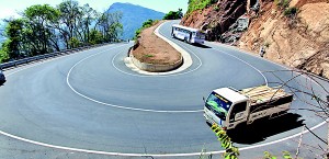 The renovated ‘Daha Ata Wanguwa’ on the Kandy–Mahiyangana road, is well built with modern road  signs. Pic by M.A.Pushpa Kumara