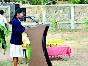 The Best O/L result student compering the Prize Giving