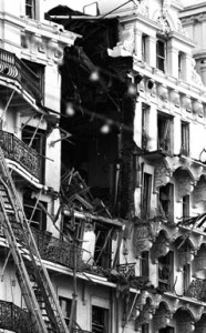 The bomb-devastated Grand Hotel in Brighton