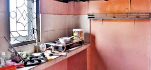 The kitchen where the suicide took place.  Pic by Indika Handuwala