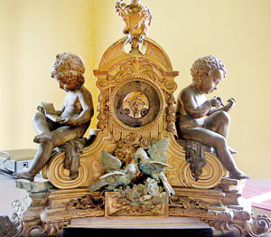 The beautiful mantlepiece clock