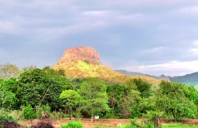 Springs of hot water  in the hills