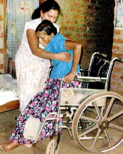 Priyani takes care of her bed ridden  mother-in-law too