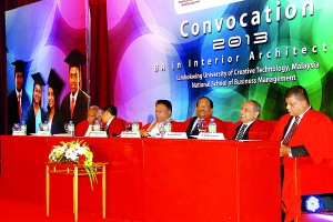 Left to right-Prof. Lakshman Jayathileke, Prof.L.P. Jayatissa,  Dullas Alahapperuma, Dr . E.A. Weerasinghe, Mr. K.A. Thilakarathna, Mr. D.M.A. Kulasooriya.