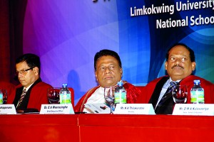 Left to right- Prof.L.P. Jayatissa, Hon. Dullas Alahapperuma, Dr . E.A. Weerasinghe