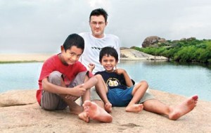 The place they loved: Steve, Vikram and Malli  at  Yala in August 2004, a few months before the tsunami