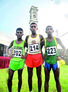 Winners of the half marathon for men