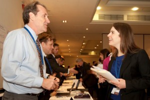 Teachers lined up at an interview sign-up session at the Council of International Schools’ recruitment fair in London