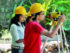 Civil Engineering Students in a Practical Session