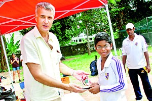 The Most Outstanding Player of the tournament Akitha Gunadasa