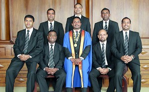 SLIM Council of Management Standing L- R: Mr. Elangovan Karthik (Assistant Secretary), Mr. Sanath Senanayake (CEO/Executive Director), Mr. Ruwan Liyanagamage (Treasurer),   Seated L- R: Mr. Upul Adikari (Hon. Secretary), Mr. Kalana Ratnayake (Vice President), Mr. Gamika De Silva (President), Mr. Dhanesh R Jayathilaka (Vice President), Mr. Tilan Wijeyesekera ( Immediate Past President)