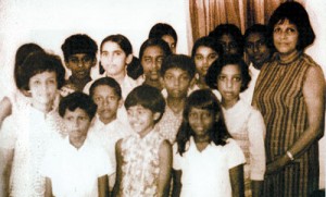 Mary Anne’s first class at Collingwood Place; Mary Anne is at  far left and far right is Lorraine Abeysekera