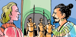 King Vimaladharmasuriya who was passing his time in the capital city, was thinking of a plan to chase away the Portuguese from the country. The king then heard that a naval team from Holland had come to Batticaloa and that they were anxiously waiting to meet the king. This took place in 1602.