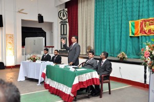 The head table under the control of Toastmaster of the day.