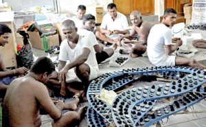 The  50-foot pandal takes shape under the craftsmanship of talented inmates