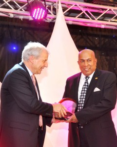 Seen here Mr. Mohan Pandithage receives  his  award