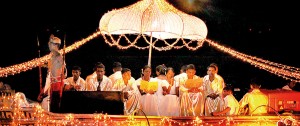 A Bakthi Gee float by the Lakviru Sevana in Battaramulla