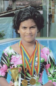 Rubaya Inthaaj,  a student of  Sujatha Vidyalaya, Matara emerged the Under 14 Girls Swimming Champion at the 28th Anniversary of the Polhena Aquatic Sports Association, Matara.