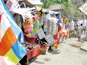 Different types of Vesak lanterns. Pix by Athula Devapriya