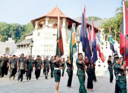 Flag blessing at Dalada Maligawa