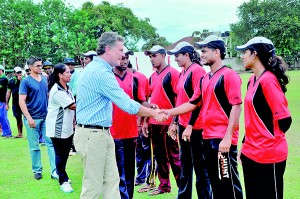 Teams being introduced to Patrick Gallagher, CEO, Rozanne Almeida Head of GTRF, HSBC and Chamira Wijetiklake, Head of Corporate Banking HSBC.