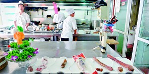 From R to L) the penis of horse, donkey, deer, Russian dog and goat in the kitchen of a hotpot restaurant in Beijing (AFP)