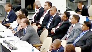 Members of the SL delegation that attended last month’s UN General Assembly sessions in New York  and right the picture which we inadvertantly carried last week as this year’s delegation