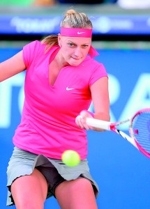 Petra Kvitova of Czechoslovakia beat Angelique Kreber of Germany iIn the women’s WTA event in Tokyo last week