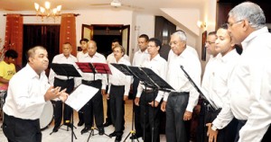 Suren Abeysekera conducting The Saints at a practice session. Pic by Indika Handuwala