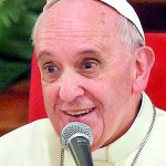 Pope Francis delivers a message during a meeting with cloistered nuns at St. Chiara Basilica in Assisi