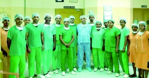 The team with Dr. Dhammika Dissanayake (in blue)