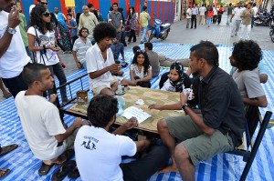 Supporters of former Maldivian president and presidential candidate Mohamed Nasheed of the Maldivian Democratic Party (MDP) stage a protest in Male on October 19 (AFP)