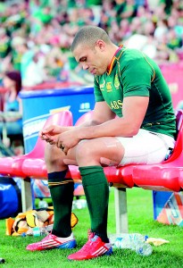 Brian Habana after getting injured against New Zealand