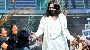 Chrisantha de Silva  in the role of Jesus Christ.  Pic by Susantha Liyanawatte