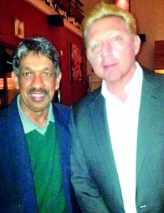 Arjun Fernando with Boris Becker