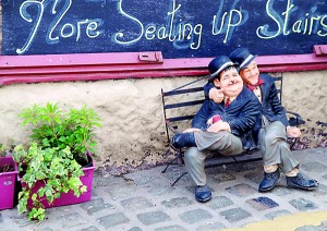 Remember Laurel and Hardy? Reminders that Ulverston  is the hometown of Stan Laurel